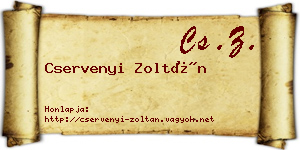 Cservenyi Zoltán névjegykártya