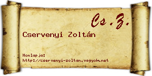 Cservenyi Zoltán névjegykártya