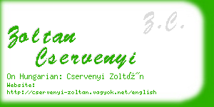 zoltan cservenyi business card